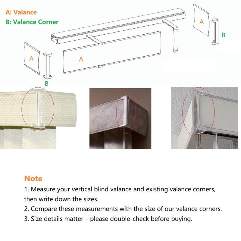 Cutelec Vertical Blind Valance Corners 4 Pack 3.5inch Clear Plastic for L Sharp Dust Cover,Blinds Parts,Accessory,Components - Image 3